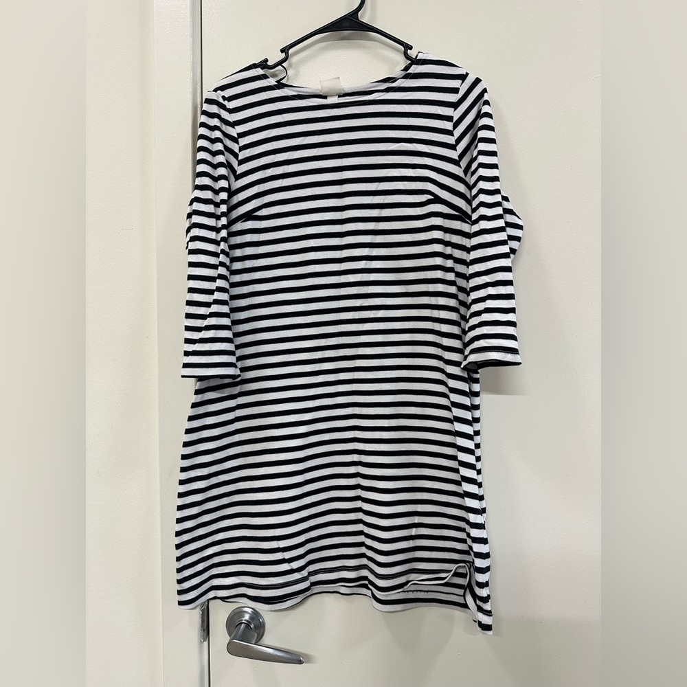 Splash Black and White Striped Mini Dress